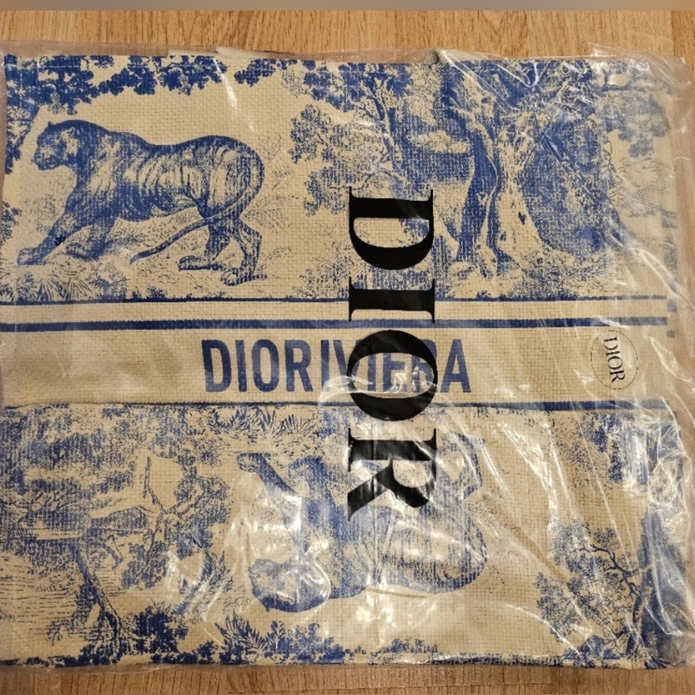 New in bag Christian Dior VIP Dioriviera Raffia Tote in Tan & … - Picture 5 of 9